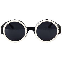 Vintage 1993 Iconic CHANEL PARIS Camellia Flower Round Sunglasses