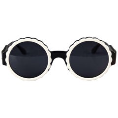 Vintage 1993 Iconic CHANEL PARIS Camellia Flower Round Sunglasses