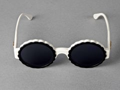 Vintage 1993 Iconic CHANEL PARIS Camellia Round Sunglasses