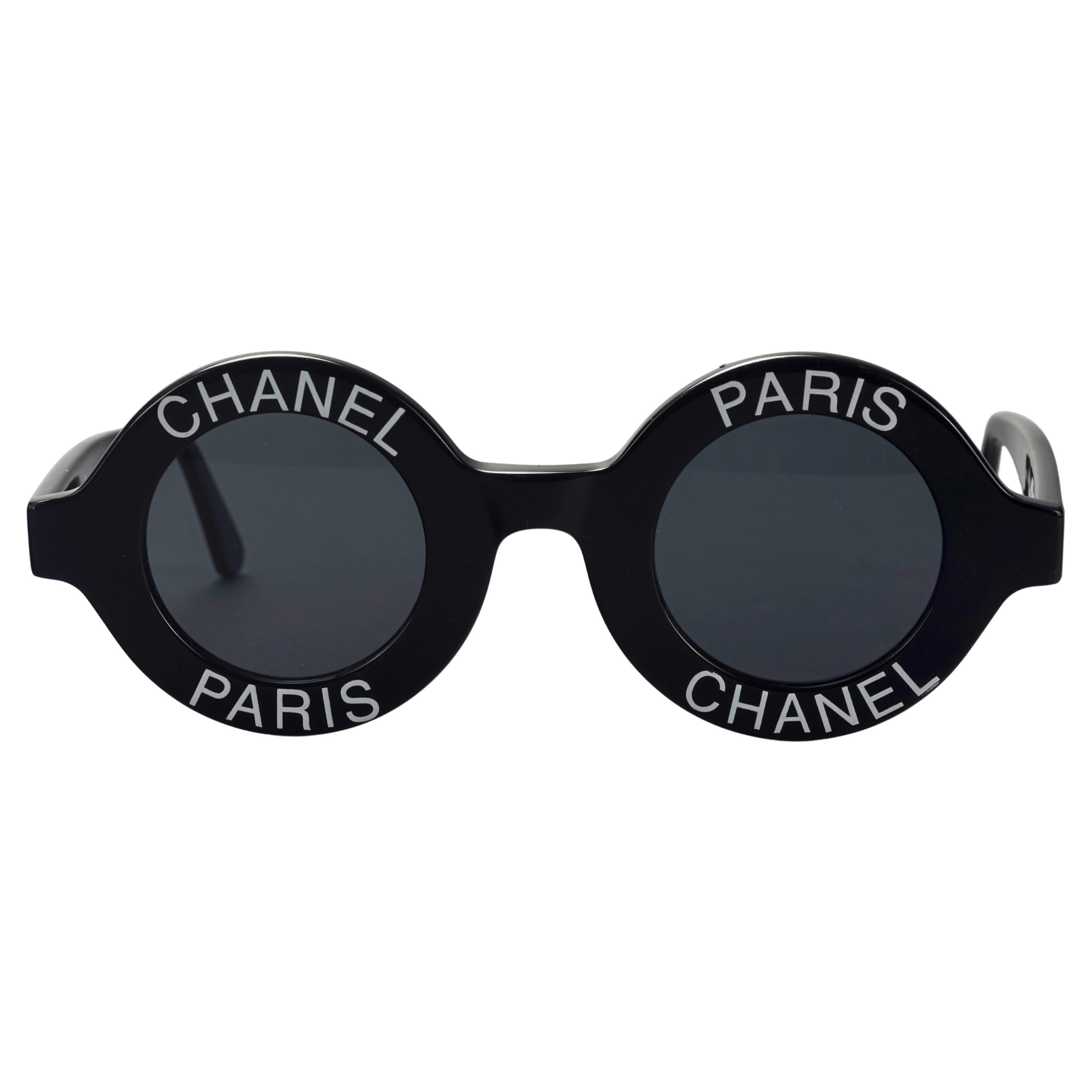 vintage chanel sunglasses round black