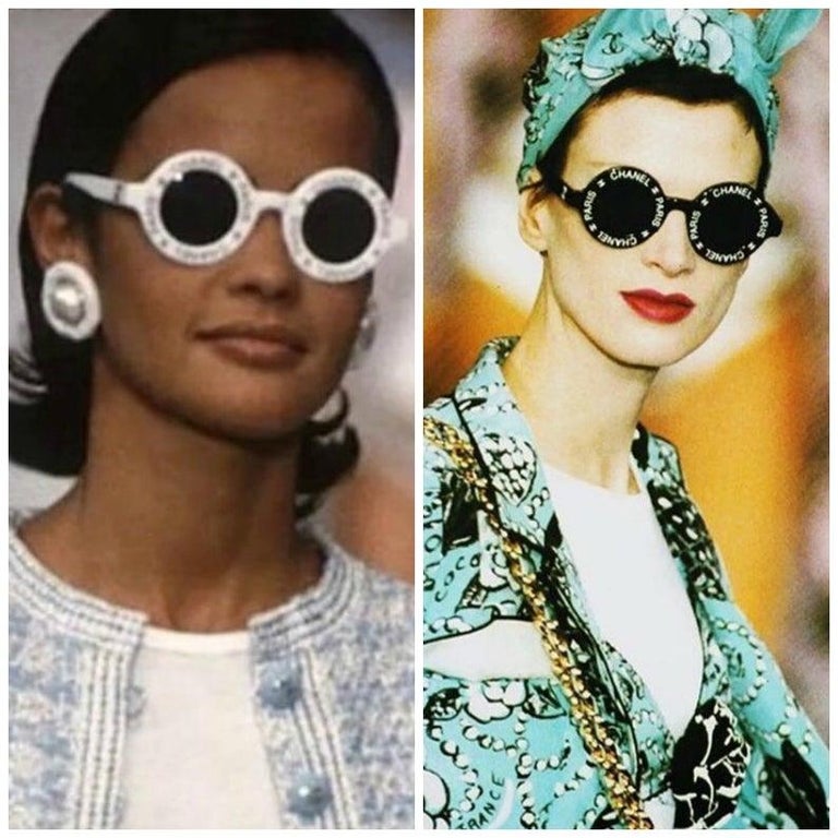 Vintage 1993 Iconic CHANEL PARIS Lens Round Black Sunglasses As Seen On  Rihana For Sale at 1stDibs