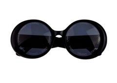 Vintage 1993 Iconic CHANEL PARIS Lens Round Black Sunglasses As Seen On Rihana