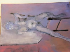 Vintage 1993 Pastel Nude Oil Painting by Donald K Ryan