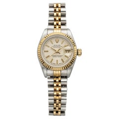 Vintage 1993 Rolex Lady Datejust 69173 TT Champagne Tapestry Dial Auto 26mm