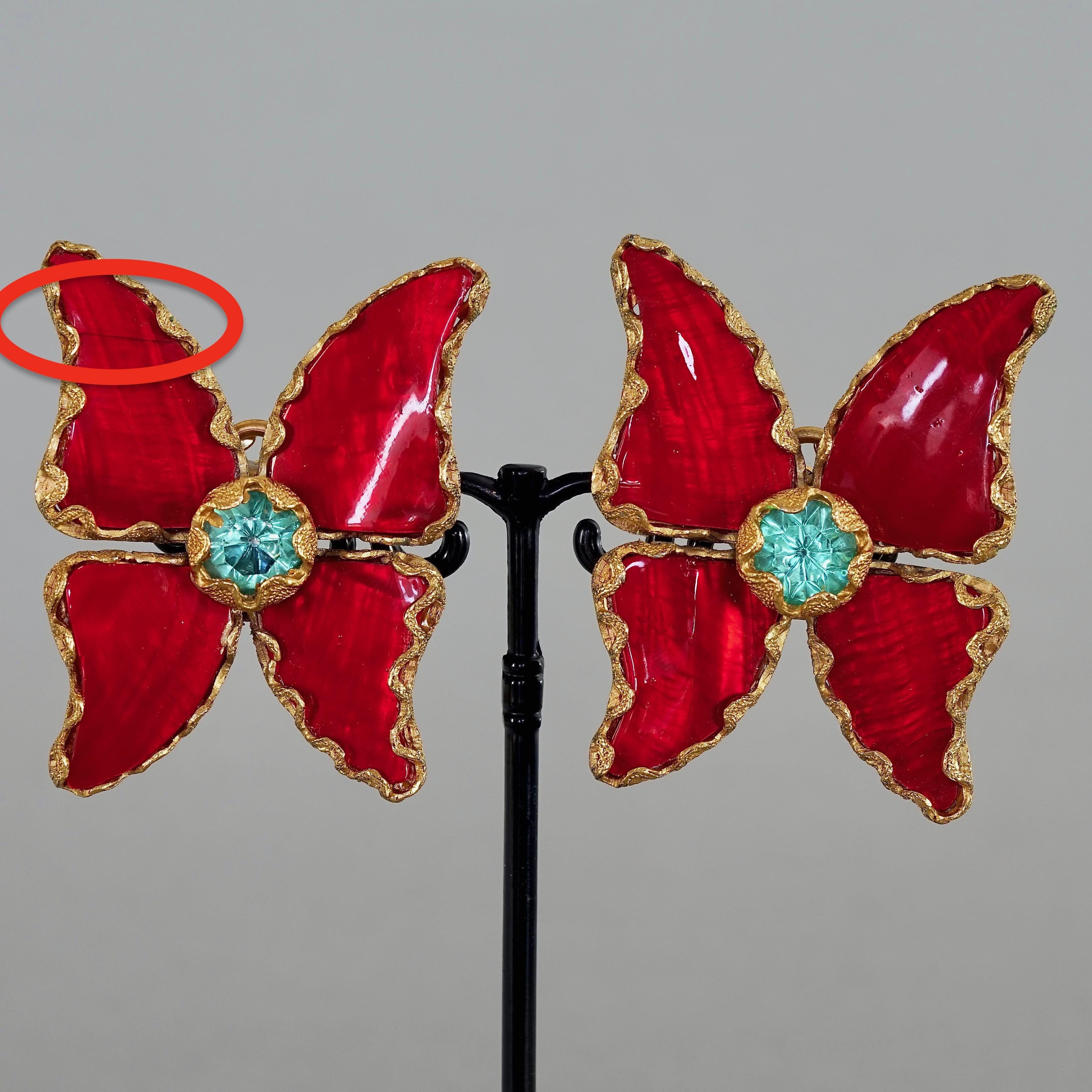 Vintage 1993 YVES SAINT LAURENT Ysl by Robert Goossens Butterfly Earrings For Sale 8