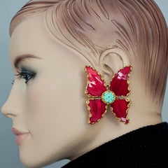 Vintage 1993 YVES SAINT LAURENT Ysl by Robert Goossens Butterfly Earrings