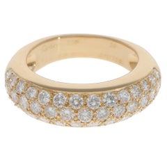 Vintage 1994 Cartier Mimi Pavé Diamond Ring in Yellow Gold