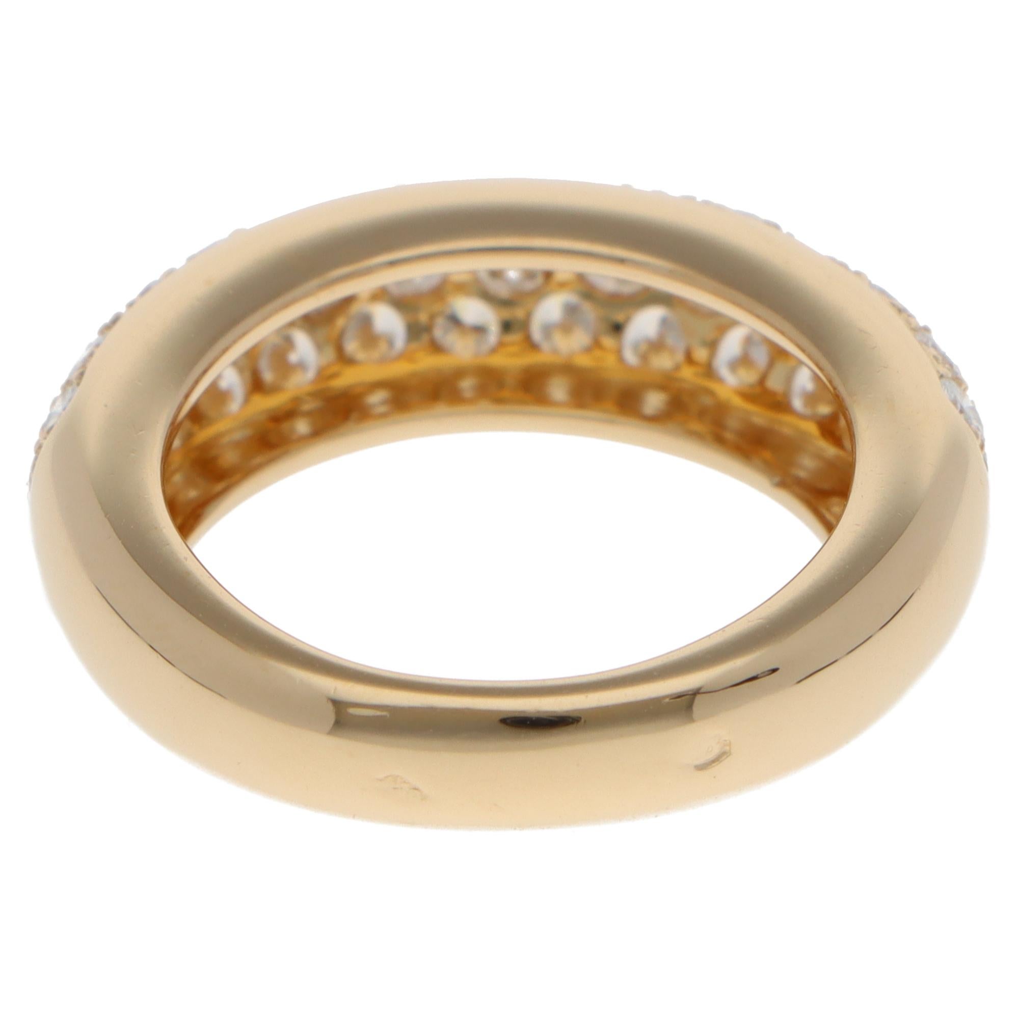 Anillo vintage 1994 Cartier Mimi Pavé de diamantes en oro amarillo Corte brillante en venta