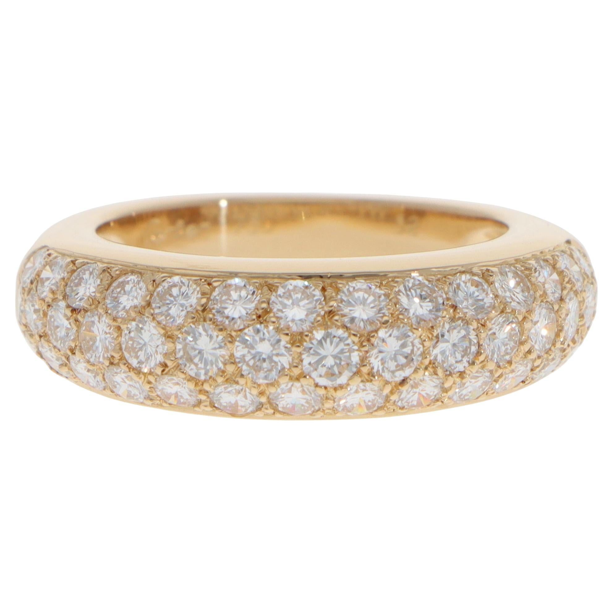 Vintage 1994 Cartier Mimi Pavé-Diamantring aus Gelbgold