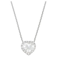Vintage 1994 Graff GIA Certified 2.15ct Heart Diamond Cluster Necklace