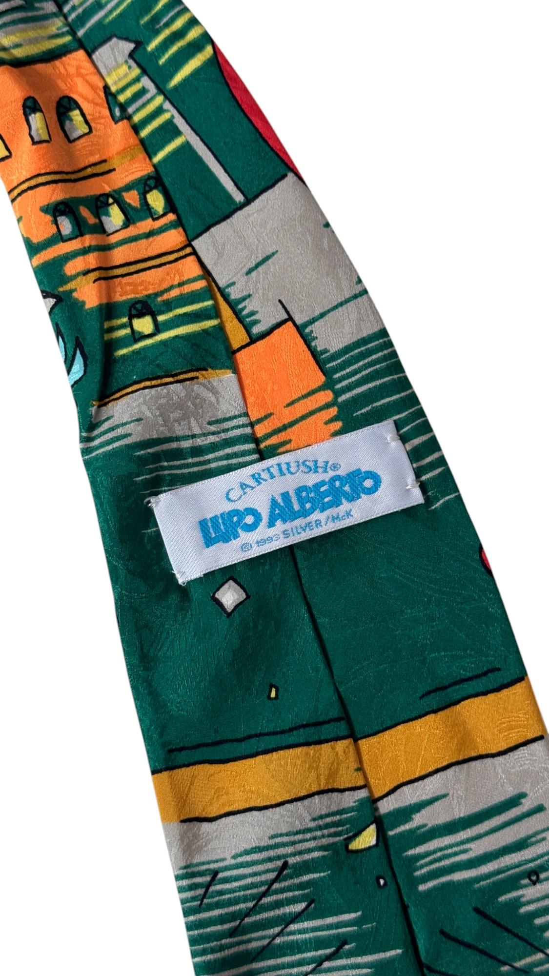 Vintage 1994 Lupo Alberto Silk Tie – Italian Pop Culture by Silver In condizioni buone in vendita a Milano, IT