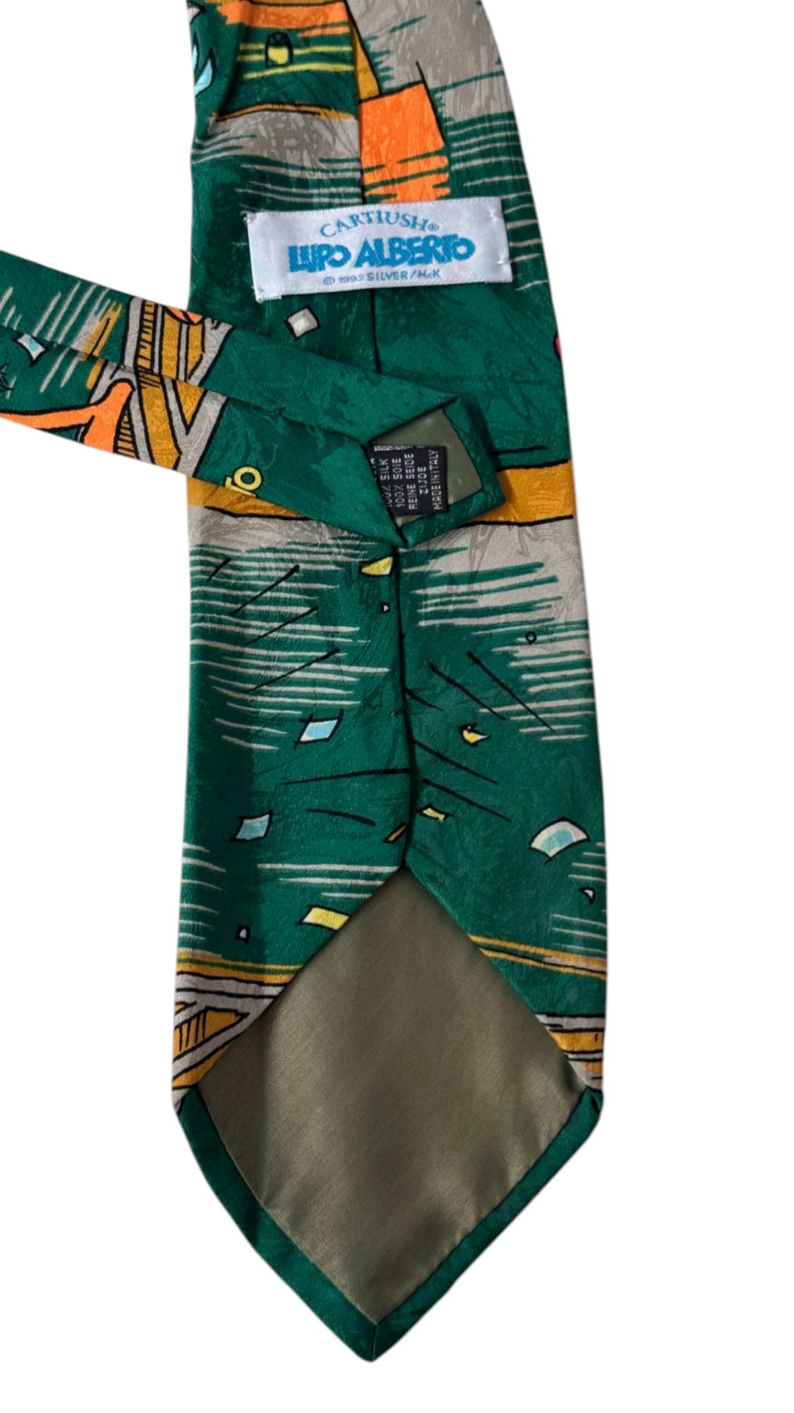da uomo o donna Vintage 1994 Lupo Alberto Silk Tie – Italian Pop Culture by Silver in vendita