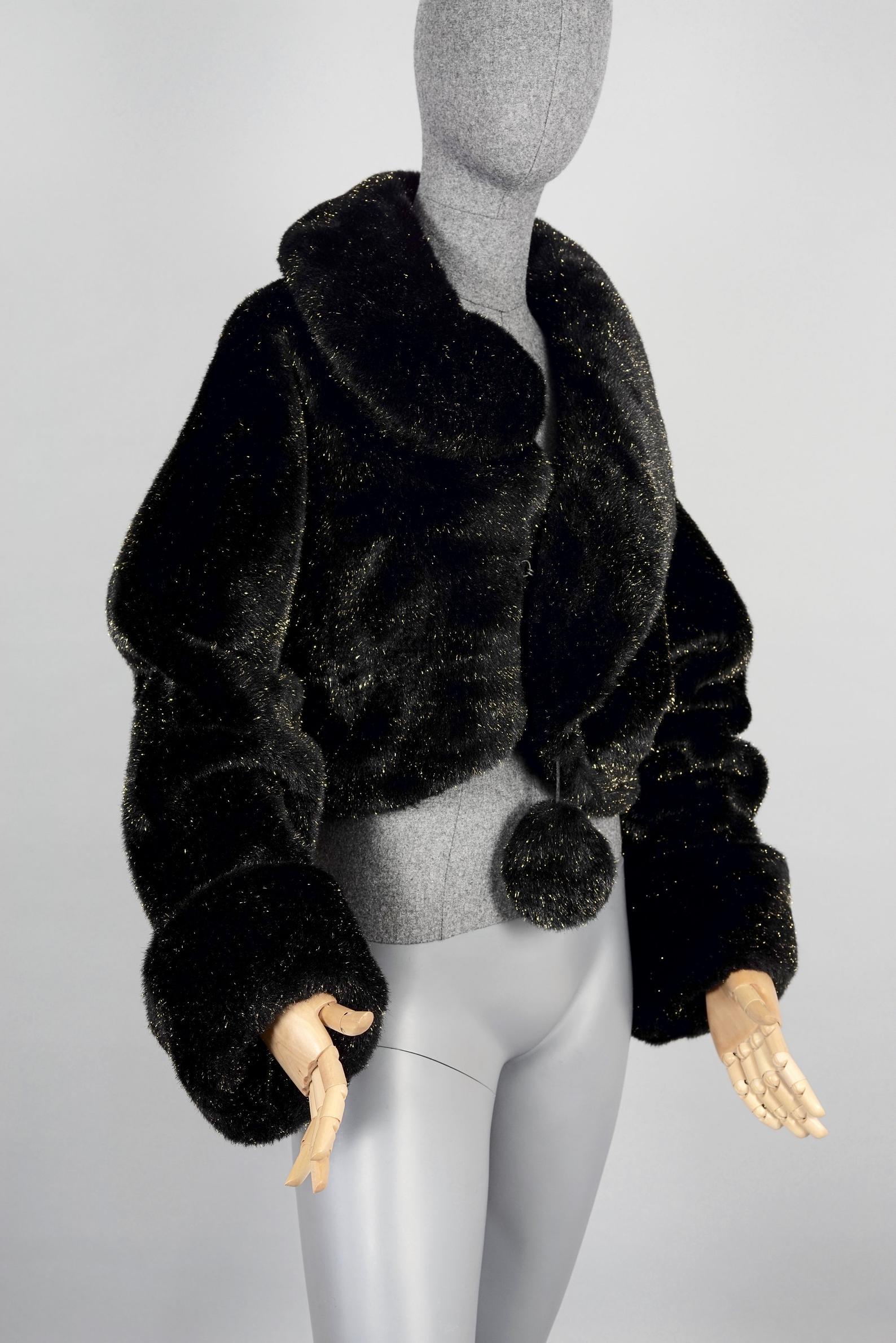 vintage moschino c. 1994 faux fur ‘question mark’ coats
