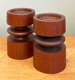 Vintage 1994 Signed Mirrored Candlestick Holders - A Pair