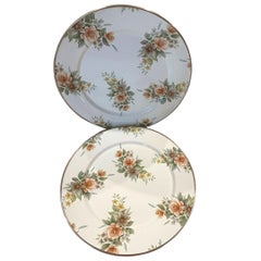 Vintage 1995 Camp MacKenzie-Childs Floral Plates / Chargers ~ 12” (Pair)