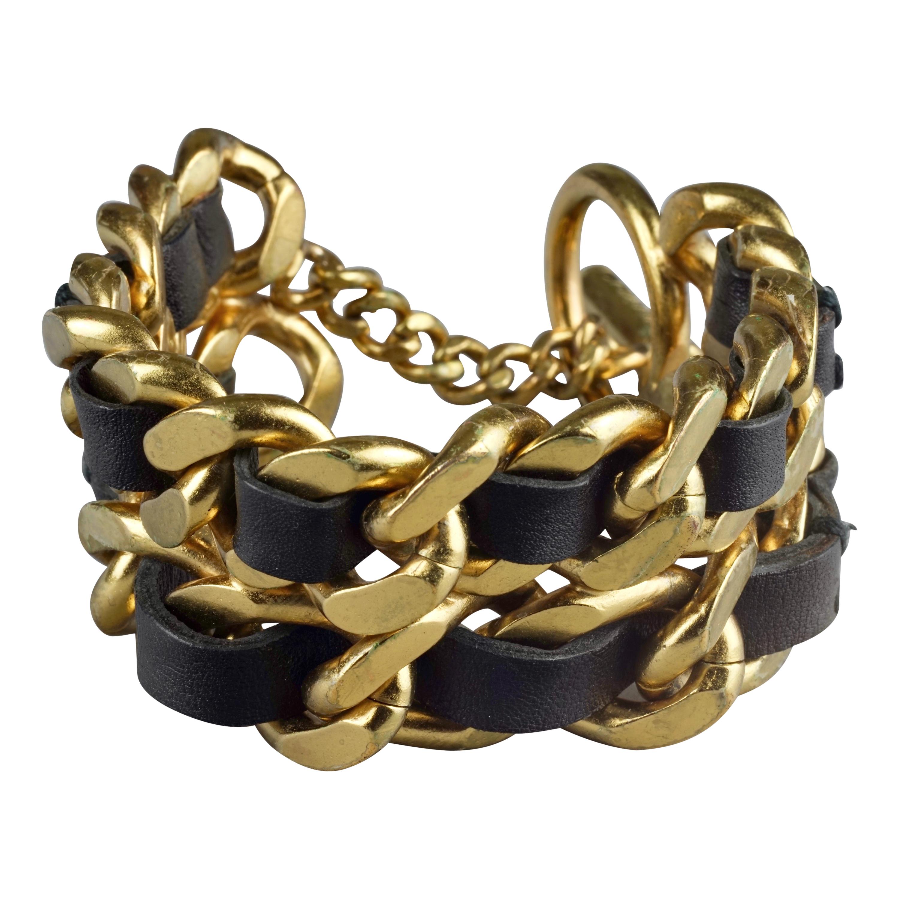Chanel Leather Chain Bracelet  Bella boutique philly