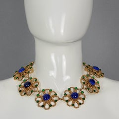 CHANEL MAISON GRIPOIX Torsade-Blumenhalskette aus gegossenem Glas, 1995