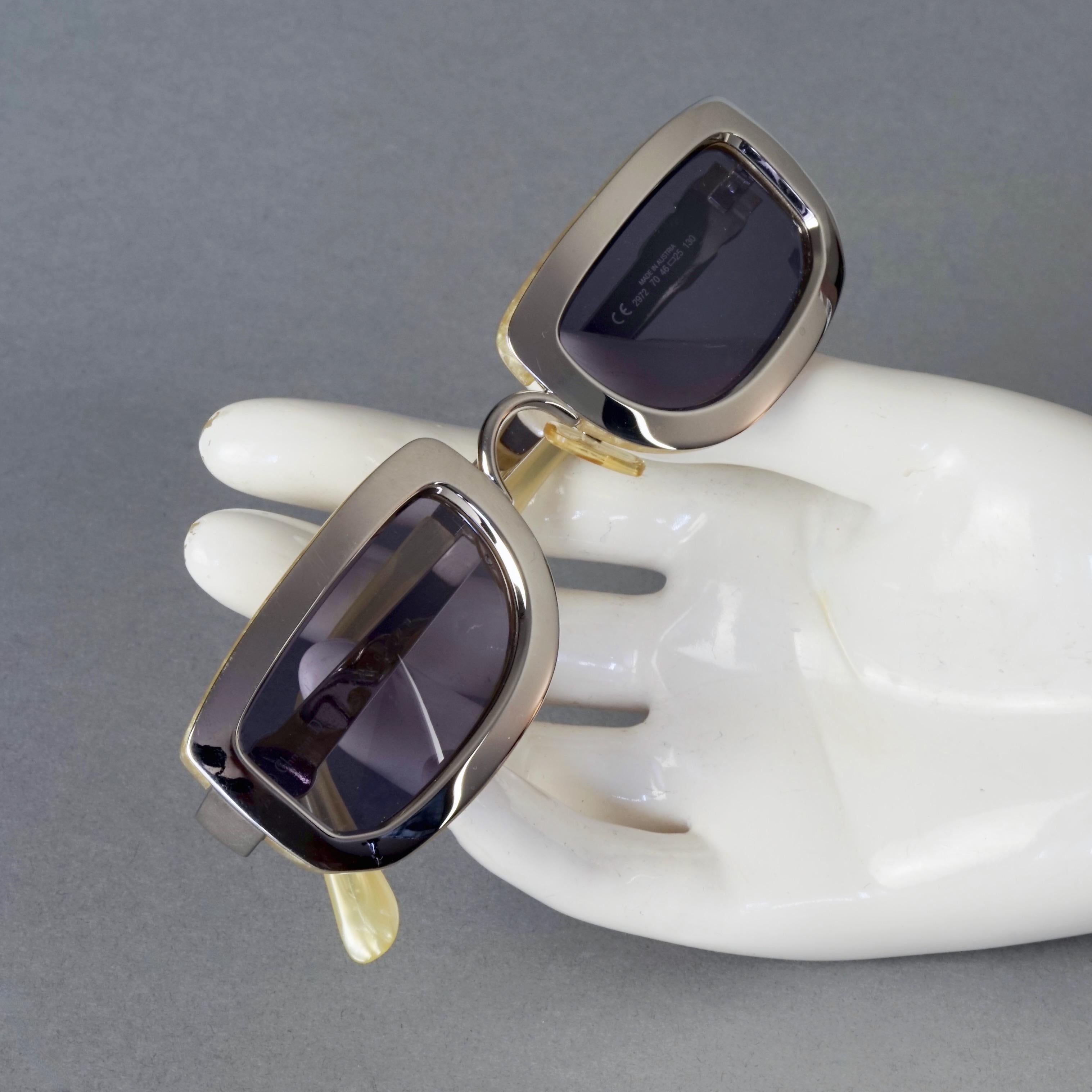 Vintage 1995 CHRISTIAN DIOR Silver Chrome Futuristic Sunglasses For Sale 6
