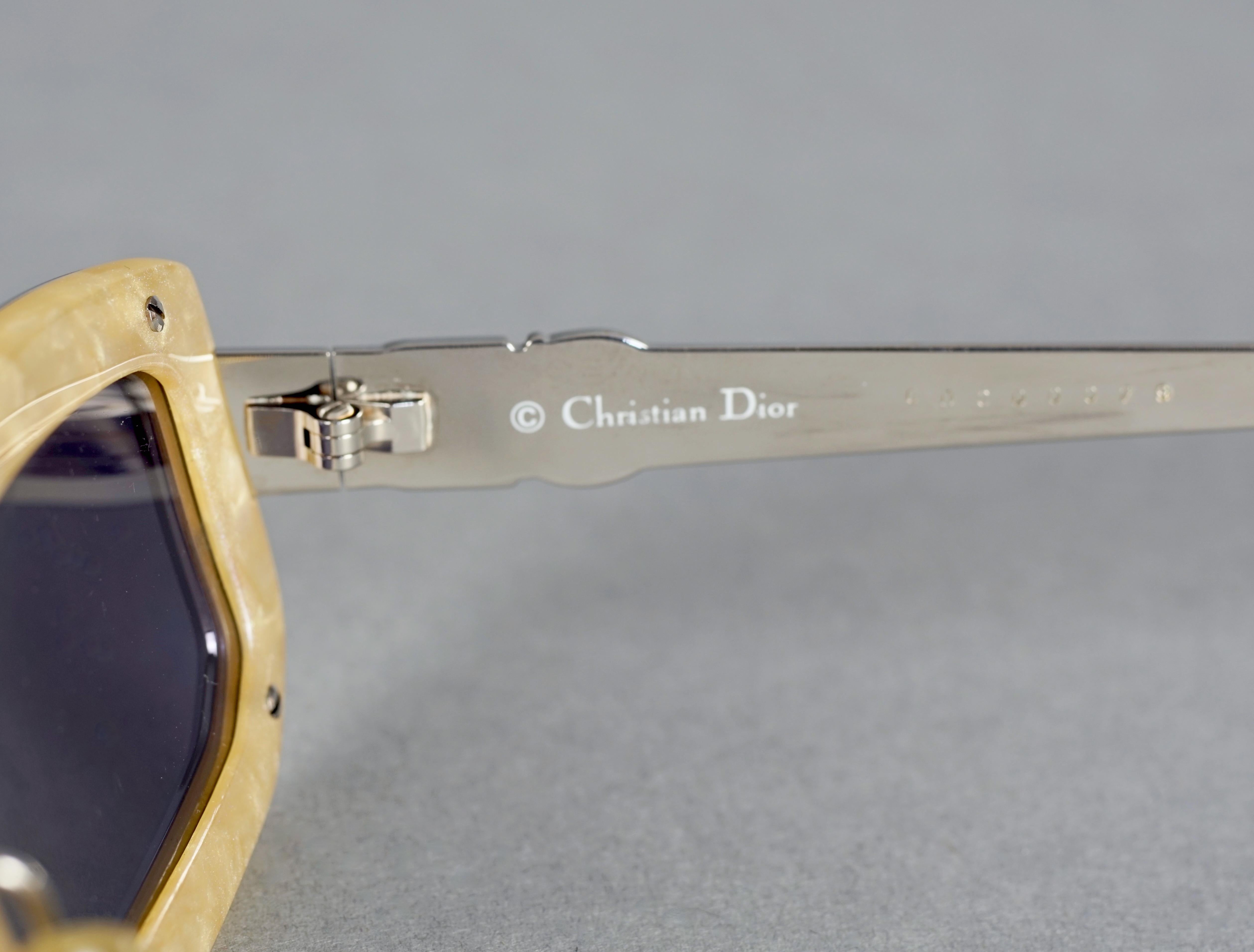 Vintage 1995 CHRISTIAN DIOR Silver Chrome Futuristic Sunglasses For Sale 7