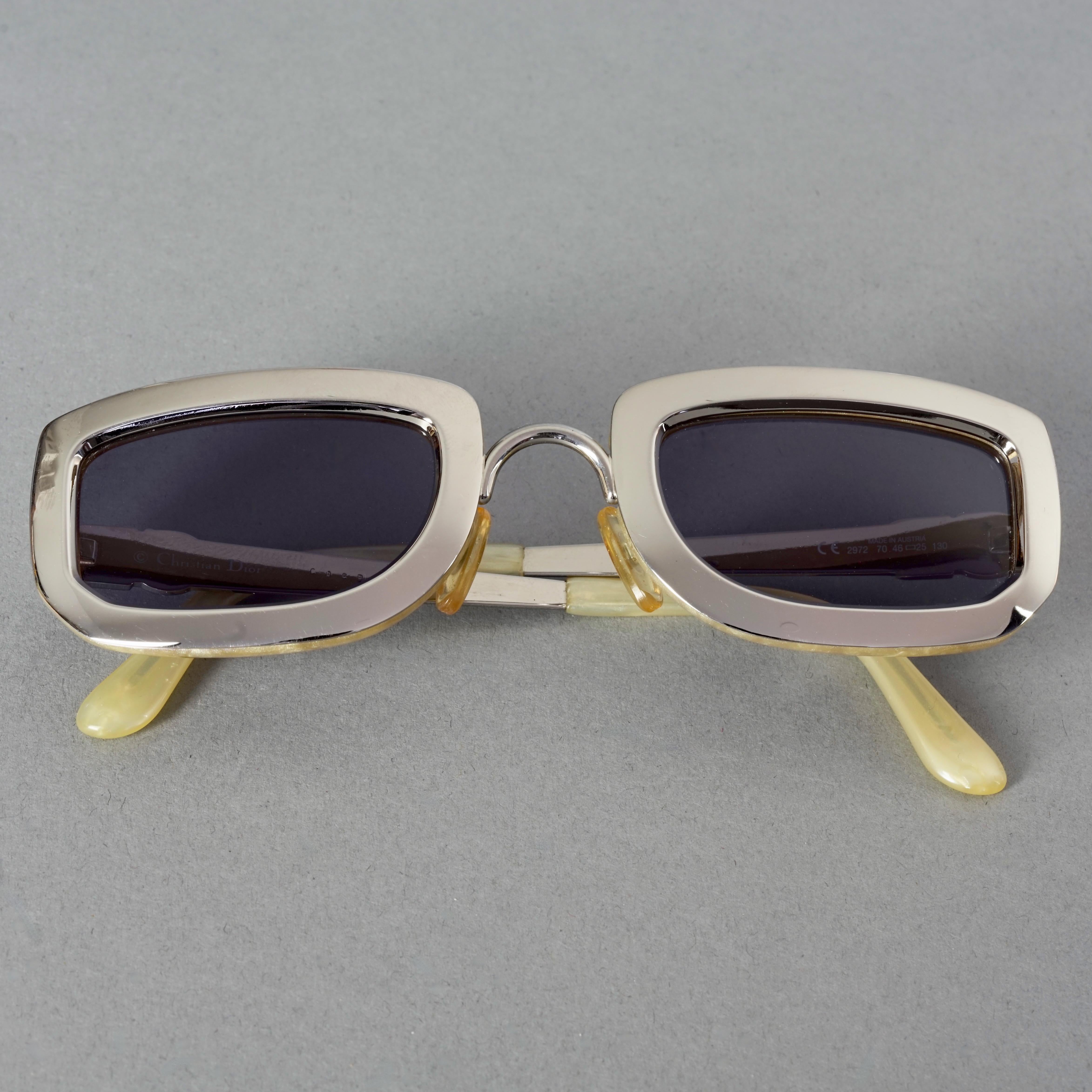 Vintage 1995 CHRISTIAN DIOR Silver Chrome Futuristic Sunglasses For Sale 3