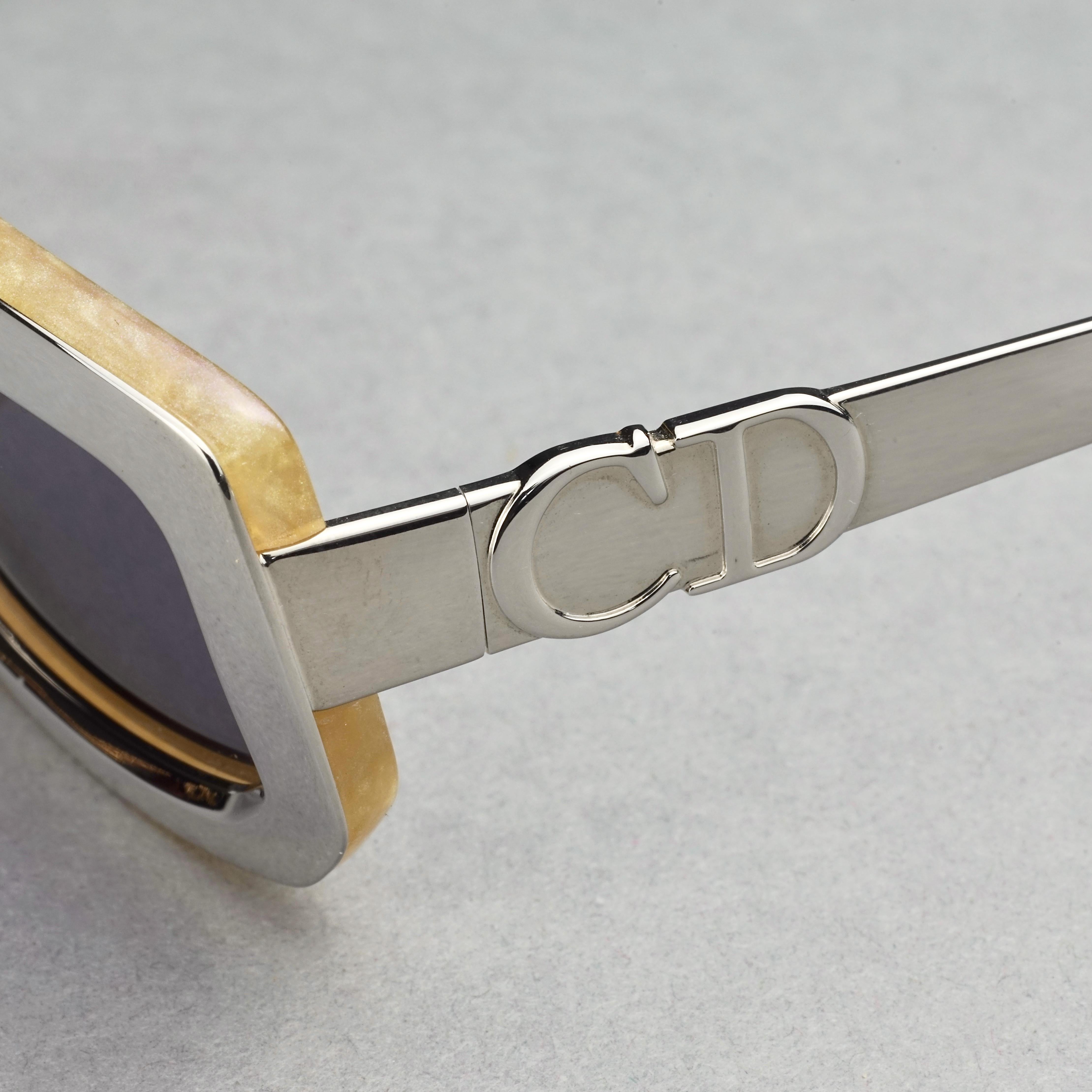 Vintage 1995 CHRISTIAN DIOR Silver Chrome Futuristic Sunglasses 1