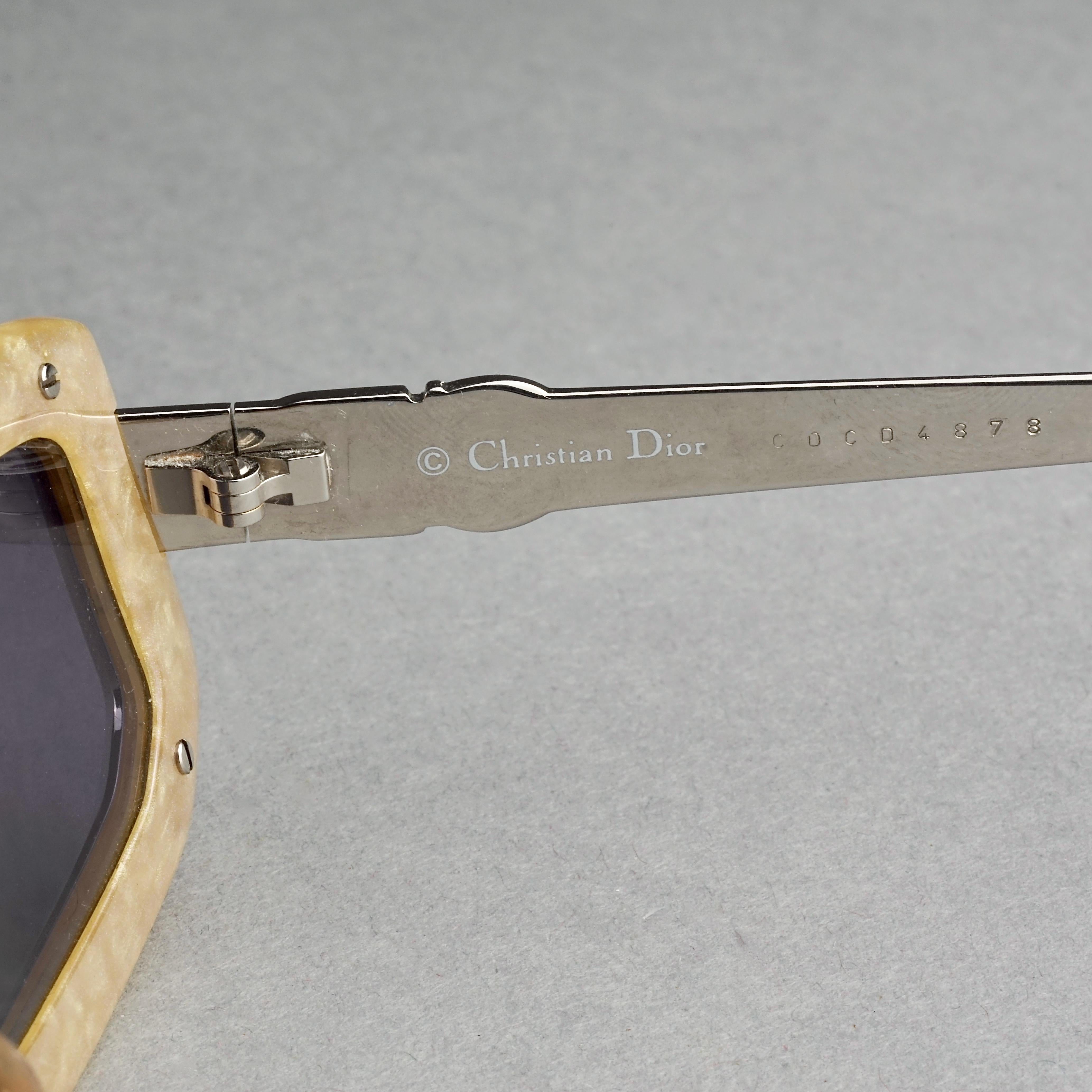 Vintage 1995 CHRISTIAN DIOR Silver Chrome Futuristic Sunglasses 2