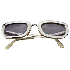 Vintage 1995 CHRISTIAN DIOR Silver Chrome Futuristic Sunglasses