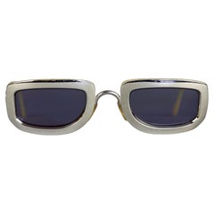 Vintage 1995 CHRISTIAN DIOR Silber Chrom Futuristische Sonnenbrille
