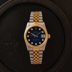 Vintage 1995 Rolex DateJust Model 68273 Stainless Steel 18K Yellow Gold Diamond