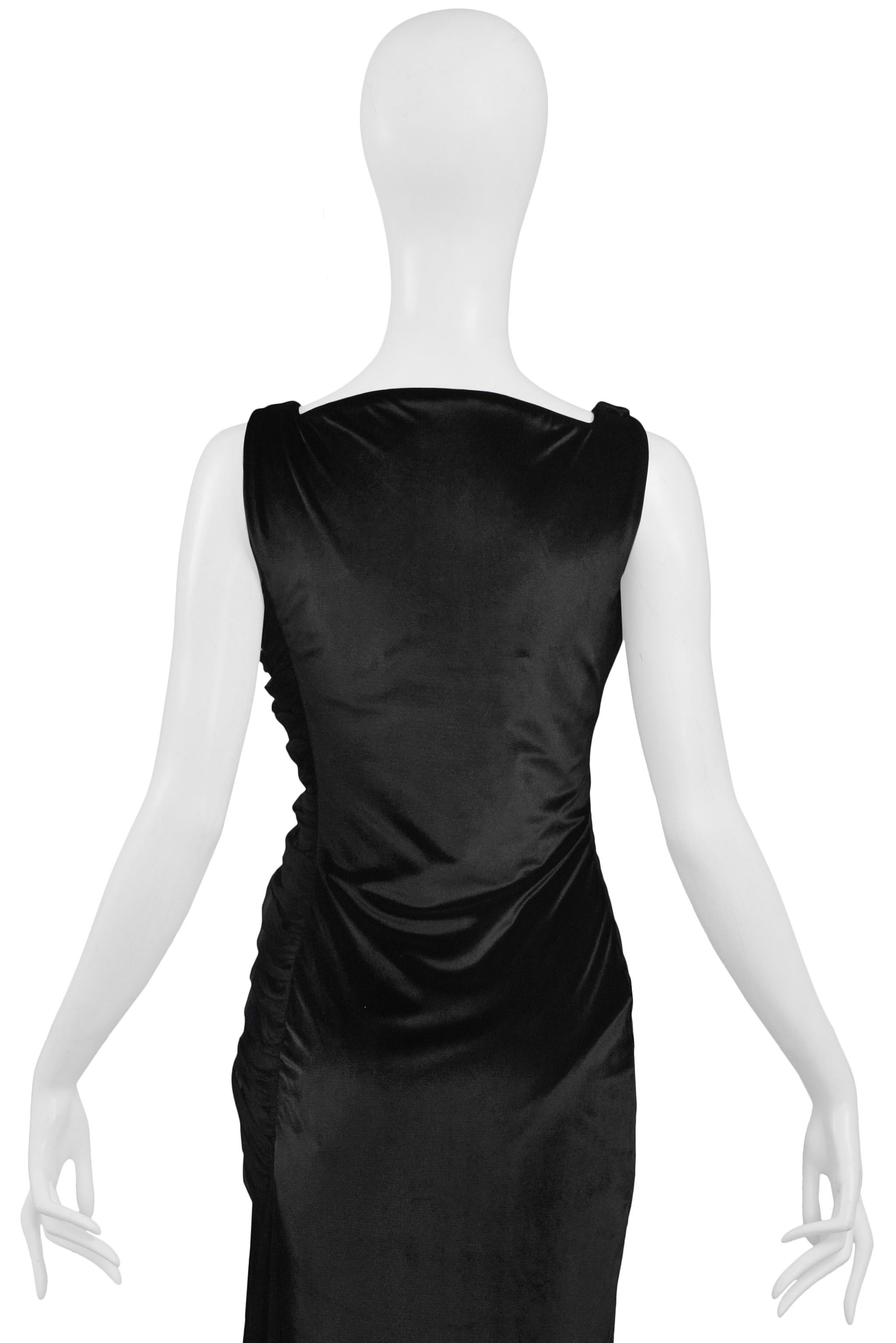Vintage 1995 Versace Black Velvet Runway Evening Gown  For Sale 2