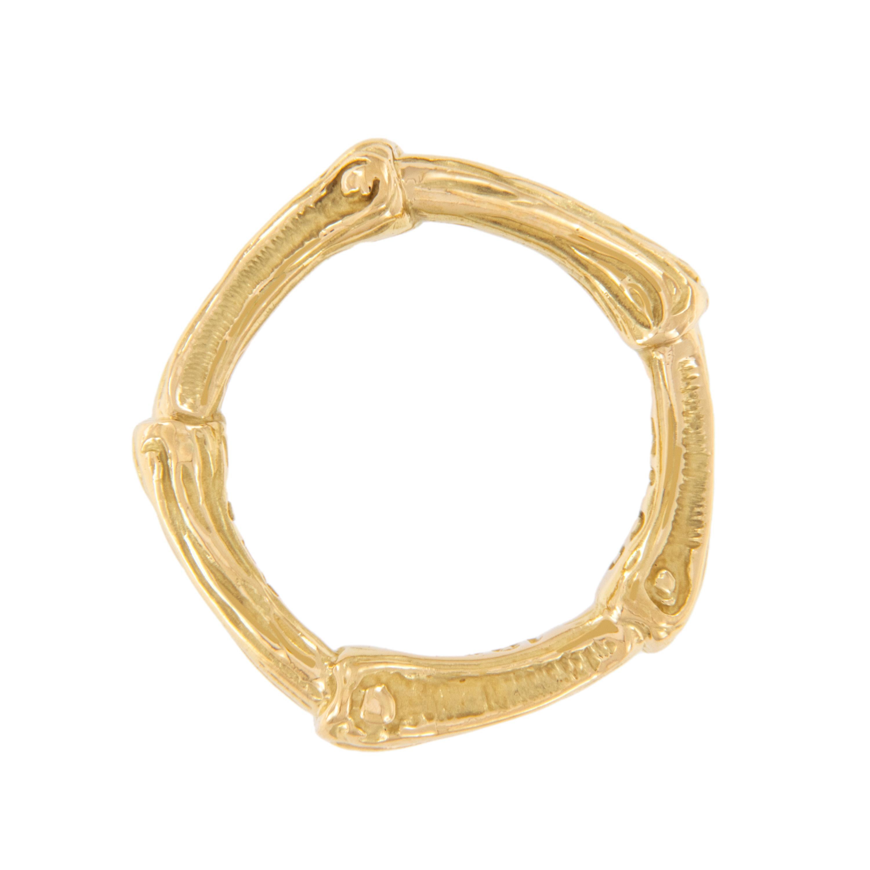 Vintage 1996 18 Karat Gelbgold Tiffany & Co Bambus-Ring, Vintage  im Zustand „Hervorragend“ im Angebot in Troy, MI