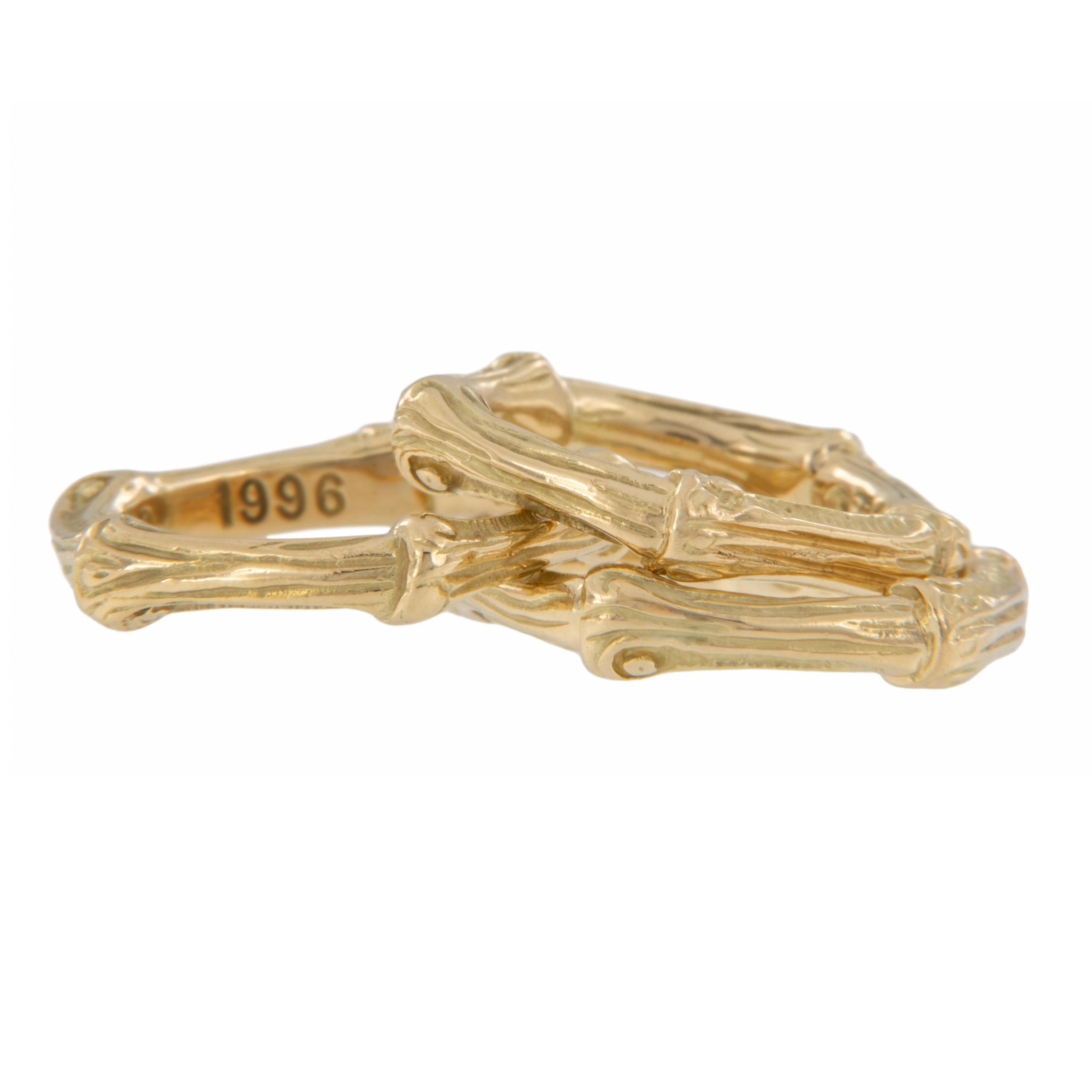 Tiffany & Co, bague vintage bambou en or jaune 18 carats, 1996  Pour femmes en vente