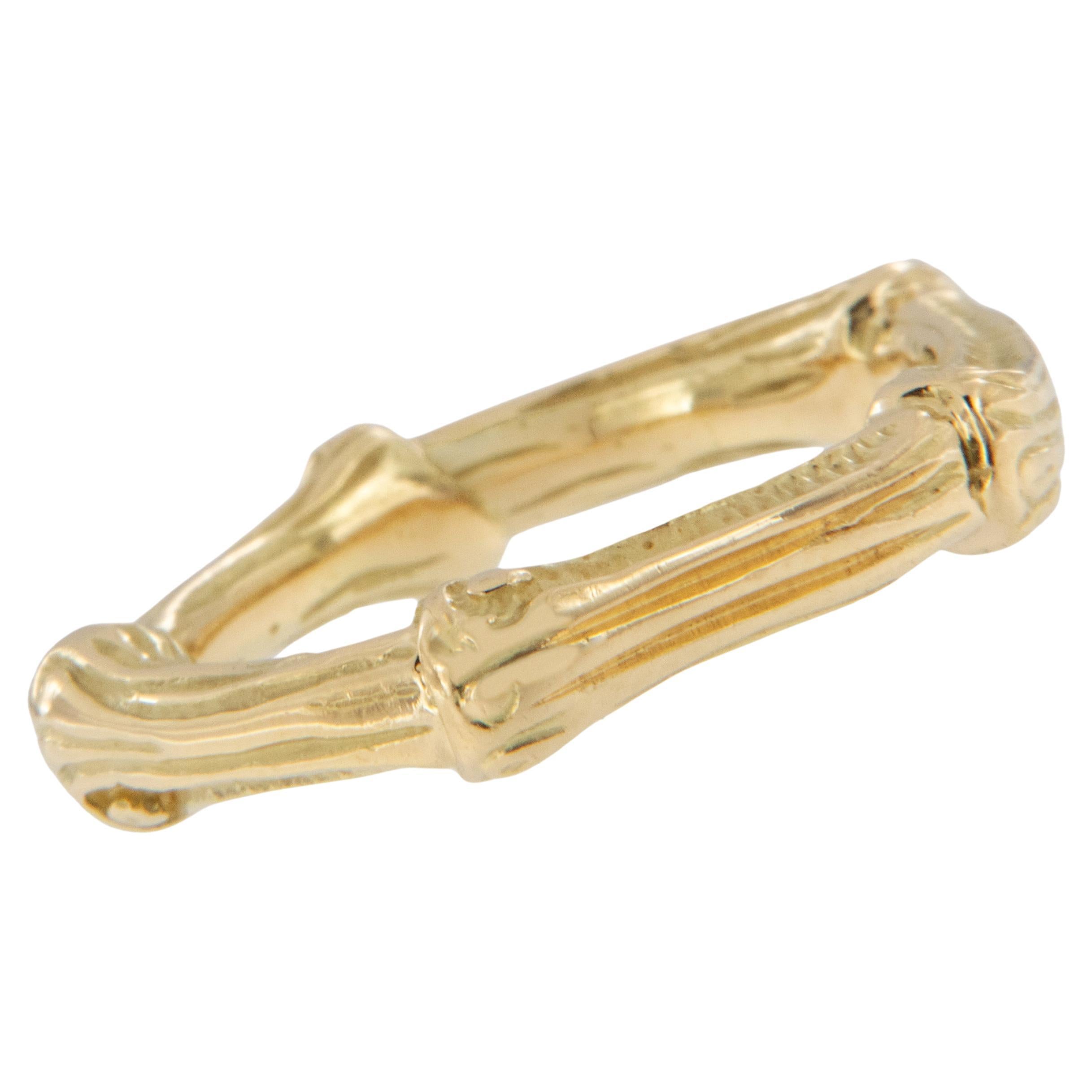 Women's 18k Gold Plated Stainless Steel Double Gourd Bar Ring - Sizes 5-10