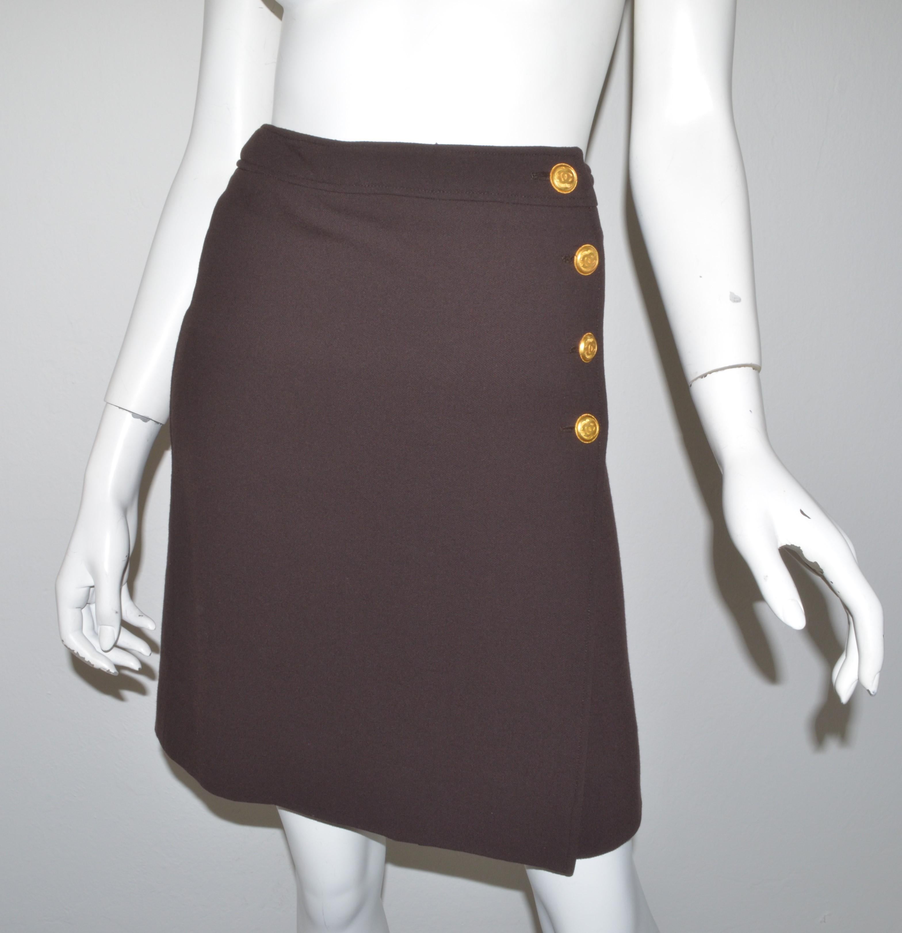 Vintage 1996 A Chanel Brown Skirt and Jacket Set 1