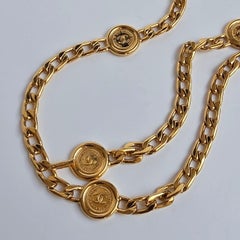Vintage 1996 Chanel Gold Medallion Chain Belt