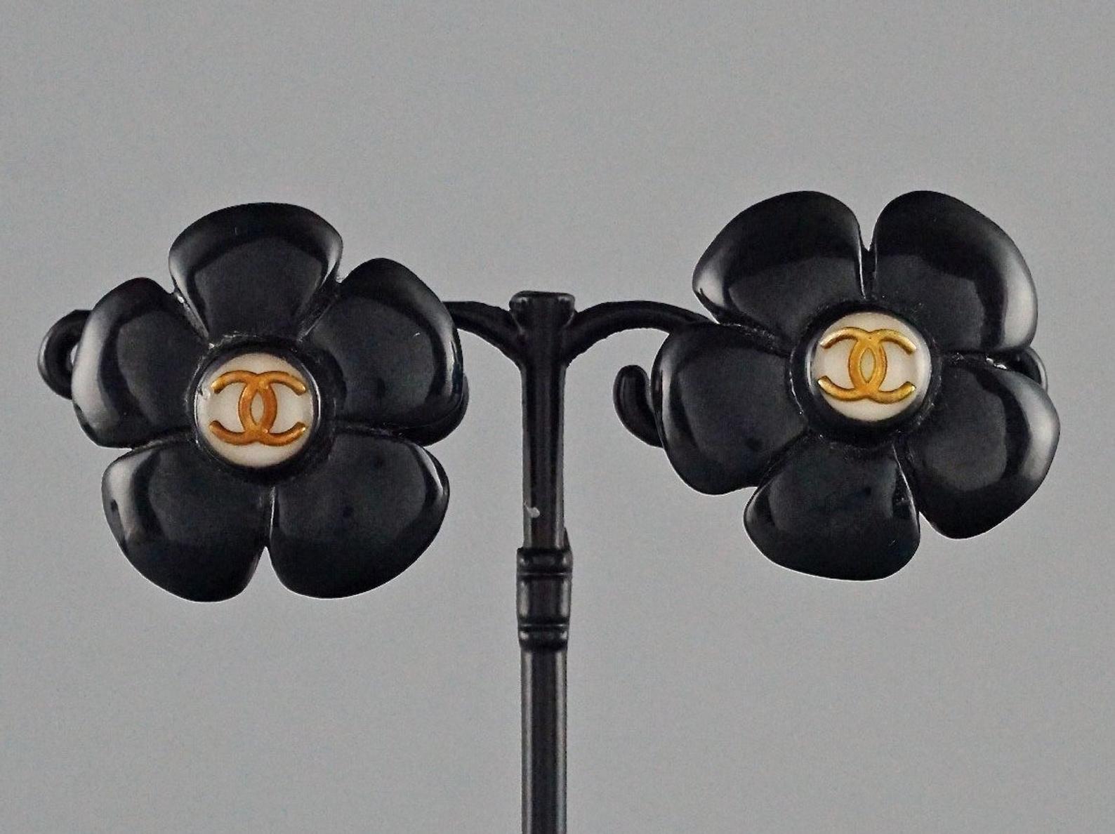 chanel flower earrings
