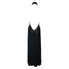 Vintage 1996 Dolce & Gabbana Plunging Backless High Neck Black Maxi Dress