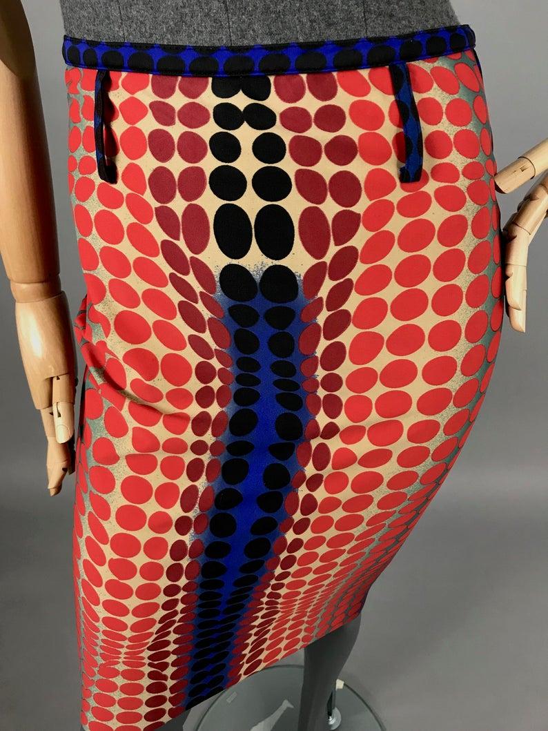 Vintage 1996 JEAN PAUL GAULTIER Cyberbaba Optic Illusion Skirt by Victor Vasarel 2