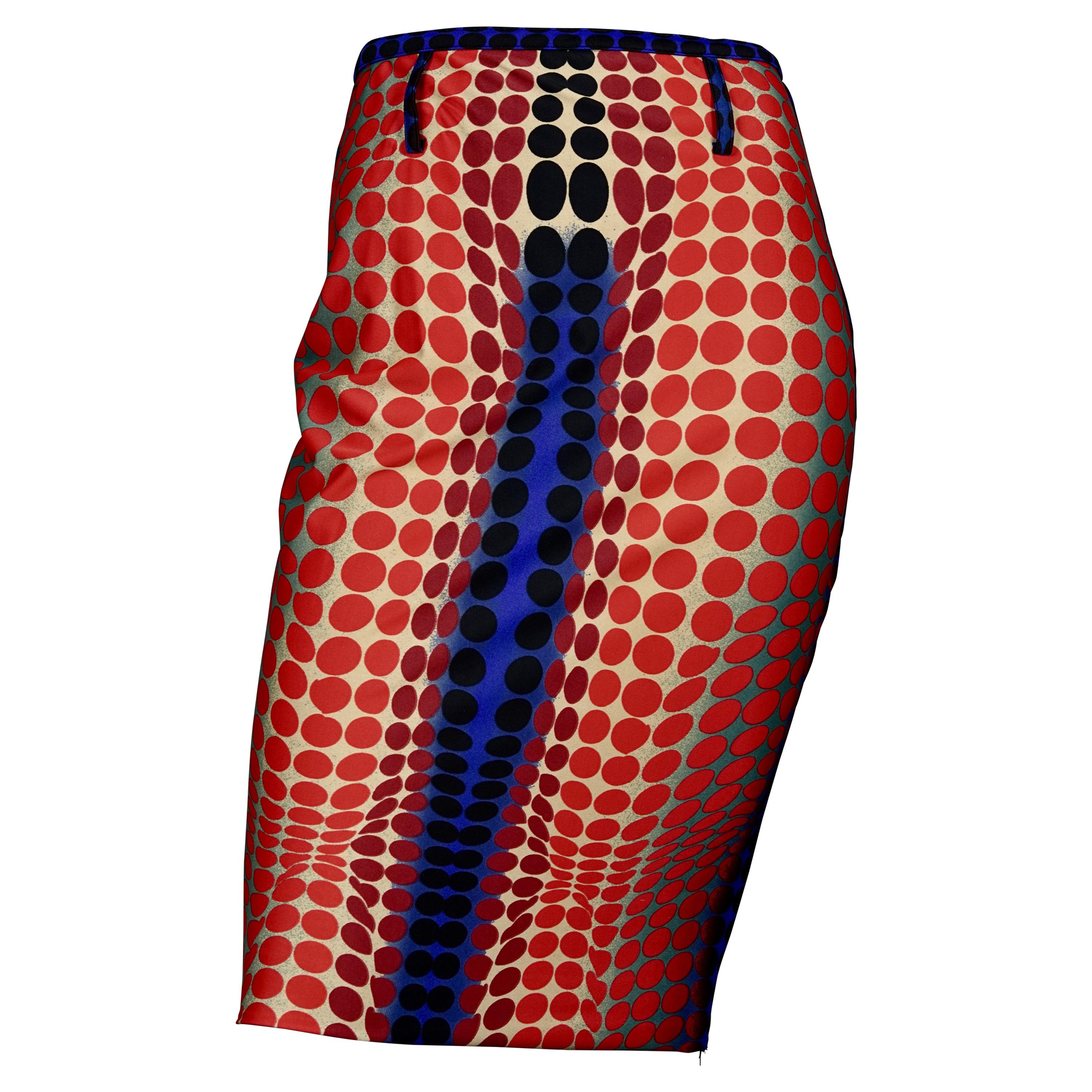 Vintage 1996 JEAN PAUL GAULTIER Cyberbaba Optic Illusion Skirt by Victor Vasarel
