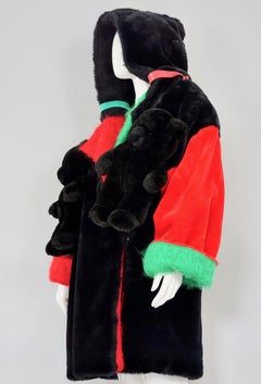 Vintage 1996 JEANS CHARLES de CASTELBAJAC Ko and Co Famous Teddy Bear Coat