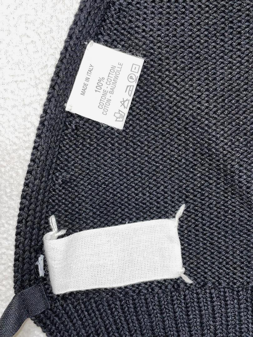Women's Vintage 1996 Maison Martin Margiela Black Cropped Sweater Top w Choker Necklace