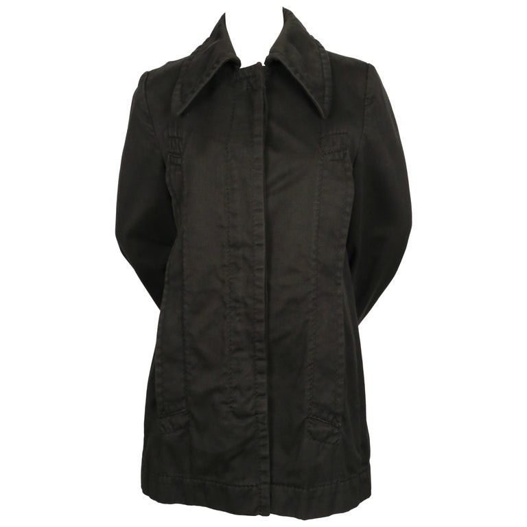 Vintage 1996 MARTIN MARGIELA black runway coat with 'elongated