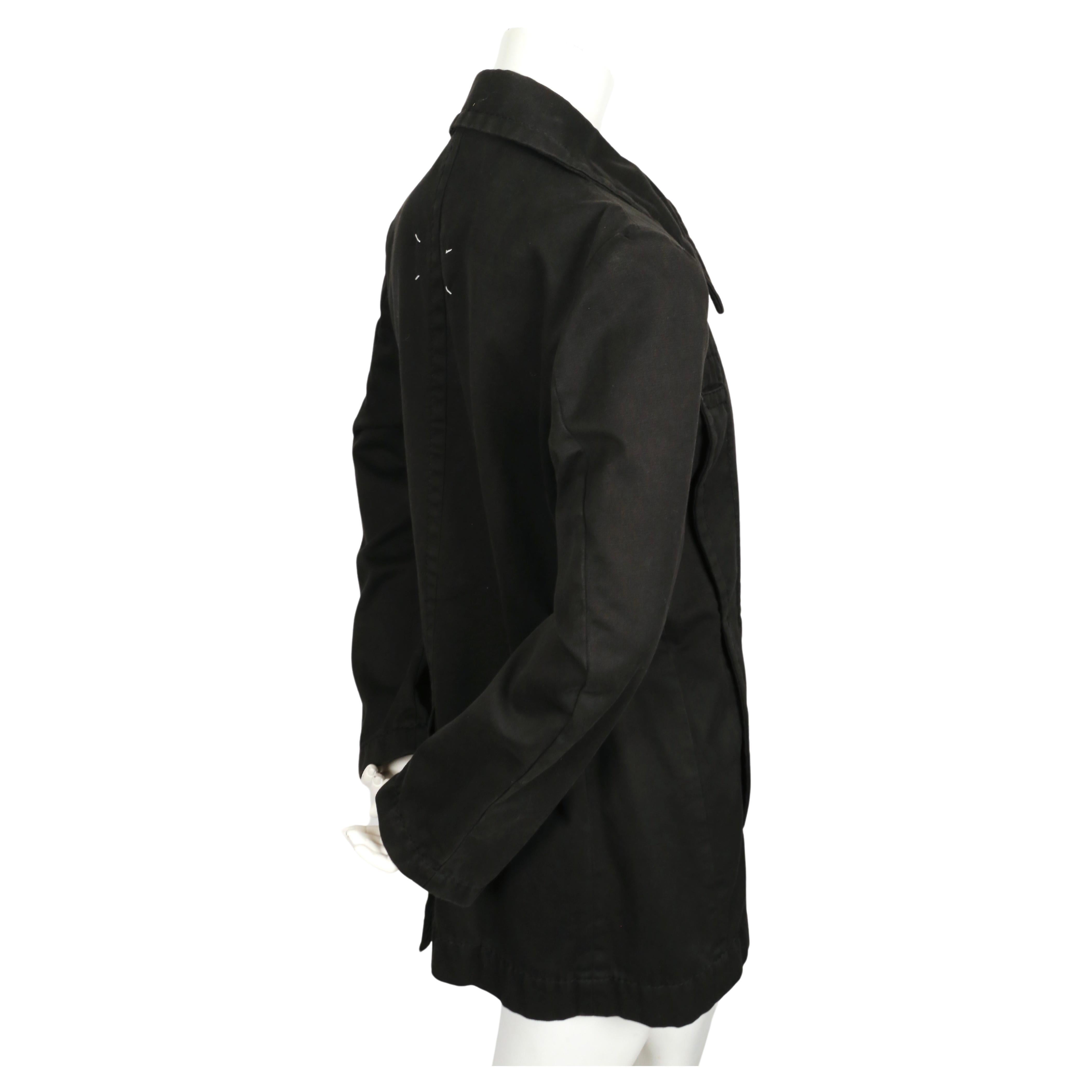 Vintage 1996 MARTIN MARGIELA black runway coat with 'elongated' pockets In Good Condition For Sale In San Fransisco, CA