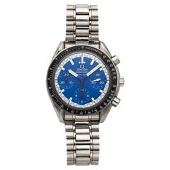 Vintage 1996 Omega Speedmaster Schumacher 3510.80 Steel Blue Dial Auto 39 mm