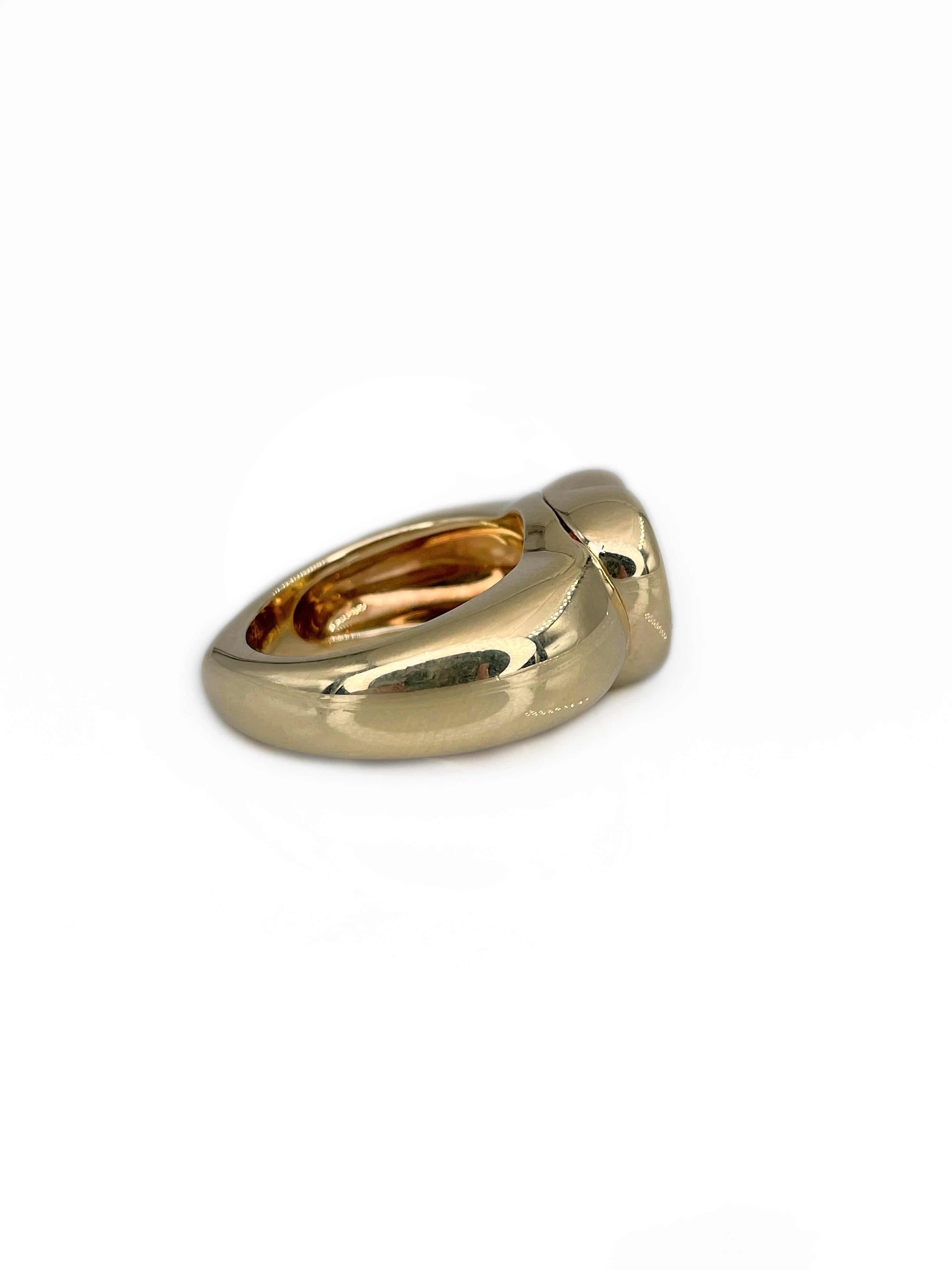 Vintage 1996 Piaget 18 Karat Gold Herzschliff Citrin Cocktail-Ring, Vintage Damen
