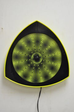 Vintage 1996 Rabbit Tanaka Lumaseries CyberSpace Neon Green Kinetic Wall Art (B)