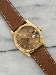 Vintage 1996 Rolex Datejust Yellow Gold 16238 Auto Mocha Dial 36mm