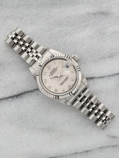 Vintage 1996 Rolex Lady Datejust 69174 18K WG Bezel Motif Arabic Dial 26mm
