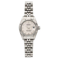 Vintage 1996 Rolex Lady Datejust 69174 18K WG Bezel Motif Arabic Dial 26mm