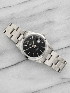 Vintage 1996 Rolex Oyster Perpetual Date 15200 Steel Black Dial Auto 34mm